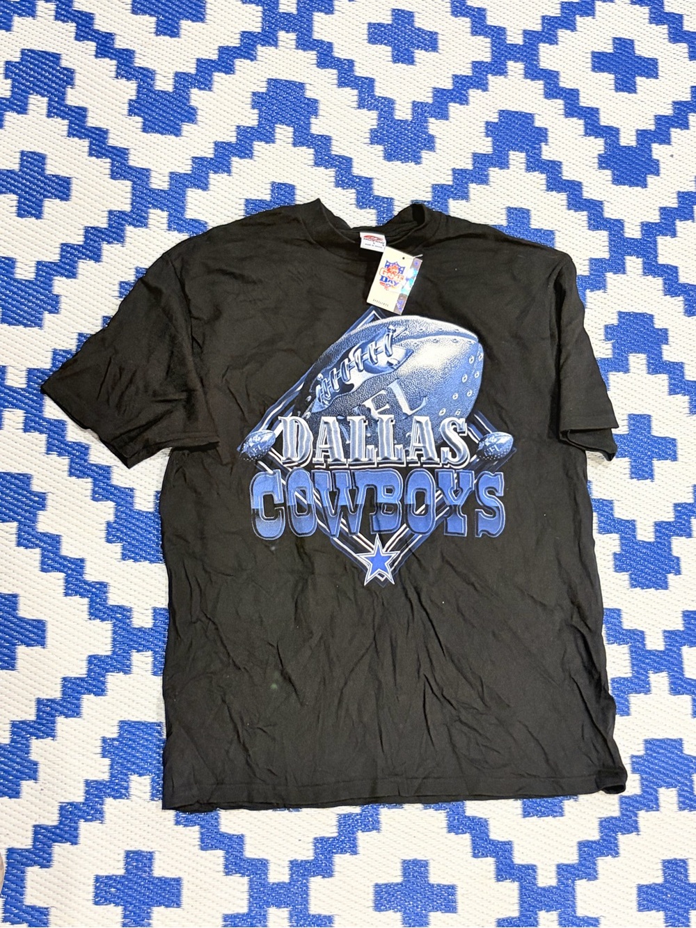 Vintage Dallas Cowboys NFL Football T Shirt Black Size L New